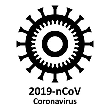 Beyaz üzerine Coronavirus simgesi.