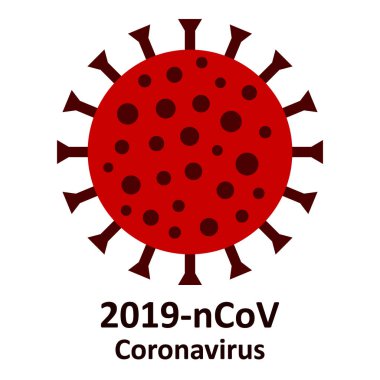 Beyaz üzerine Coronavirus simgesi.