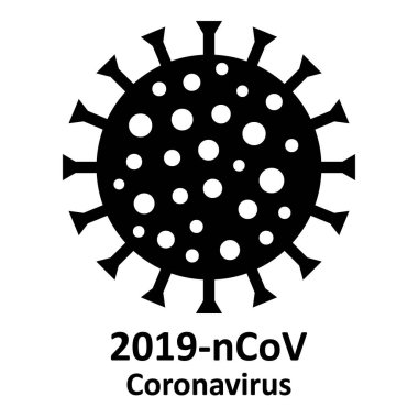 Beyaz üzerine Coronavirus simgesi.
