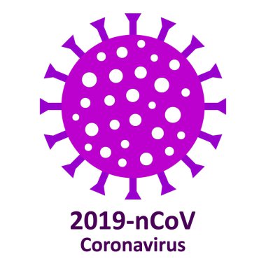 Beyaz üzerine Coronavirus simgesi.