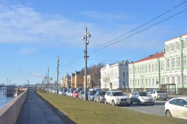 Petersburg Russia February 2020 View University Embankment Historic Center Saint — Stock Photo, Image