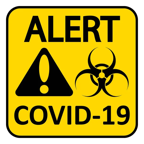 Covid Danger Sign White Background Vector Illustration — Stock Vector