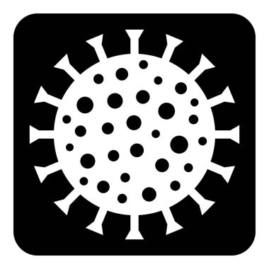 Beyaz arka planda virüs tehlikesi işareti var. Vektör illüstrasyonu.