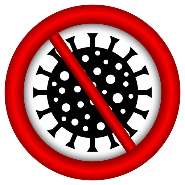 Заборонити Знаки Небезпеки Вірусу Білому Тлі Векторні Ілюстрації — стоковий вектор