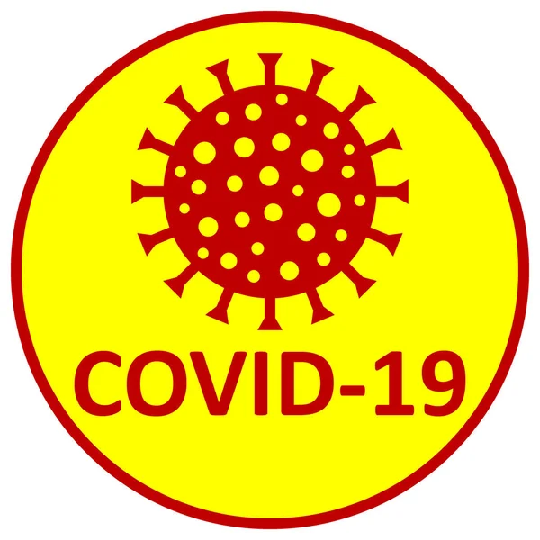 白色の背景にCovid 19の危険標識 ベクターイラスト — ストックベクタ