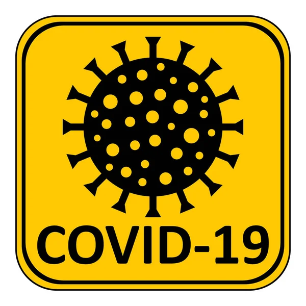 Covid Danger Sign White Background Vector Illustration — Stock Vector
