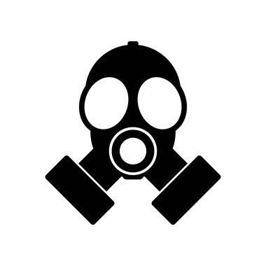 Beyaz arkaplanda gaz maskesi simgesi. Vektör illüstrasyonu.