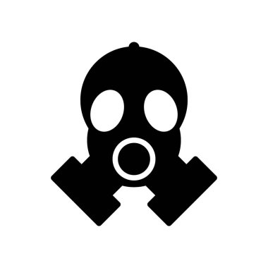 Beyaz arkaplanda gaz maskesi simgesi. Vektör illüstrasyonu.