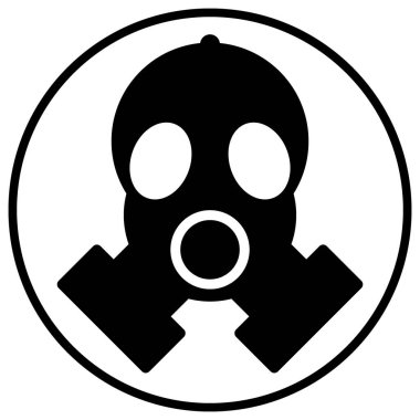 Beyaz arkaplanda gaz maskesi simgesi. Vektör illüstrasyonu.