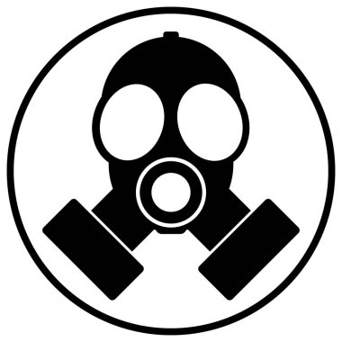 Beyaz arkaplanda gaz maskesi simgesi. Vektör illüstrasyonu.