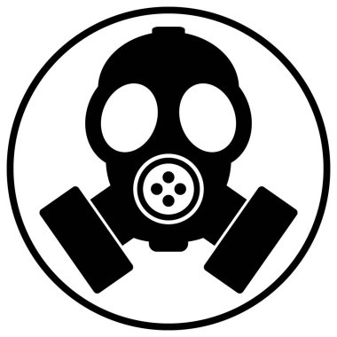 Beyaz arkaplanda gaz maskesi simgesi. Vektör illüstrasyonu.