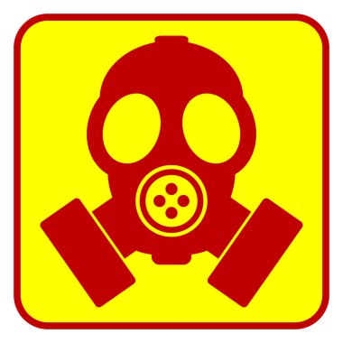 Beyaz arkaplanda gaz maskesi simgesi. Vektör illüstrasyonu.