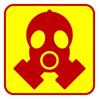 Beyaz arkaplanda gaz maskesi simgesi. Vektör illüstrasyonu.