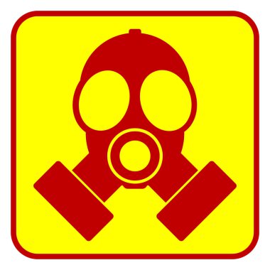 Beyaz arkaplanda gaz maskesi simgesi. Vektör illüstrasyonu.