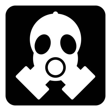 Beyaz arkaplanda gaz maskesi simgesi. Vektör illüstrasyonu.