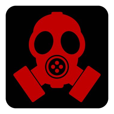 Beyaz arkaplanda gaz maskesi simgesi. Vektör illüstrasyonu.