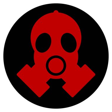 Beyaz arkaplanda gaz maskesi simgesi. Vektör illüstrasyonu.