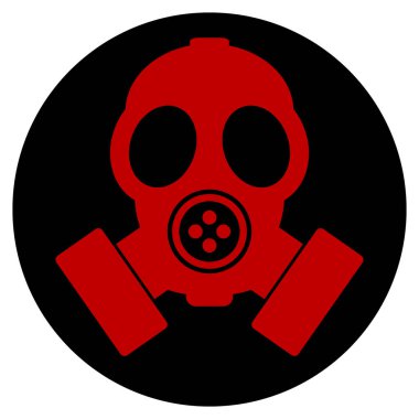 Beyaz arkaplanda gaz maskesi simgesi. Vektör illüstrasyonu.