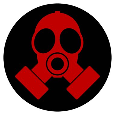 Beyaz arkaplanda gaz maskesi simgesi. Vektör illüstrasyonu.