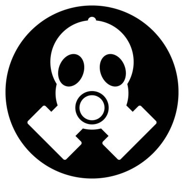 Beyaz arkaplanda gaz maskesi simgesi. Vektör illüstrasyonu.