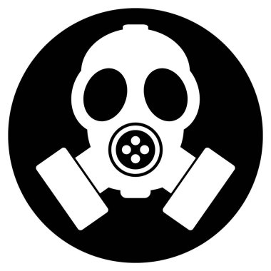 Beyaz arkaplanda gaz maskesi simgesi. Vektör illüstrasyonu.