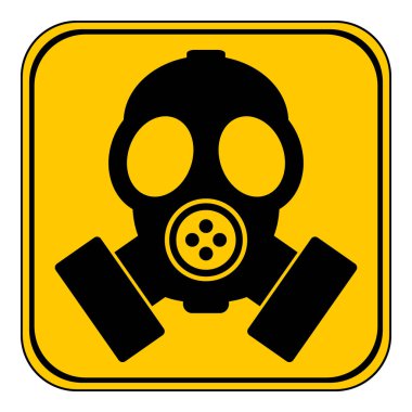 Beyaz arkaplanda gaz maskesi simgesi. Vektör illüstrasyonu.