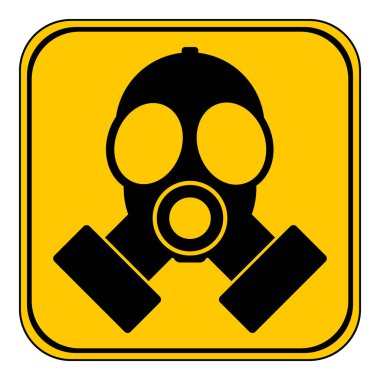 Beyaz arkaplanda gaz maskesi simgesi. Vektör illüstrasyonu.
