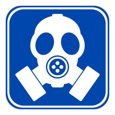 Beyaz arkaplanda gaz maskesi simgesi. Vektör illüstrasyonu.