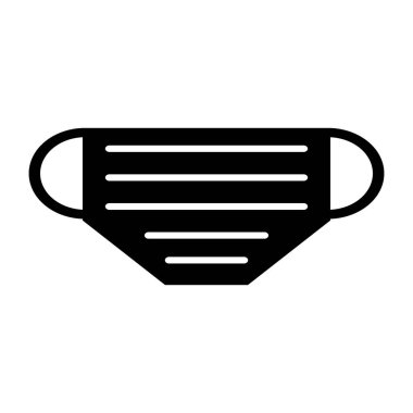 Beyaz arka planda tıbbi maske simgesi. Vektör illüstrasyonu.