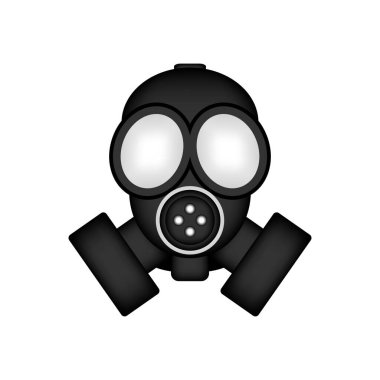 Beyaz arkaplanda gaz maskesi simgesi. Vektör illüstrasyonu.