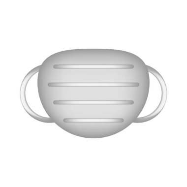 Beyaz arka planda tıbbi maske simgesi. Vektör illüstrasyonu.