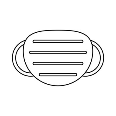 Beyaz arka planda tıbbi maske simgesi. Vektör illüstrasyonu.