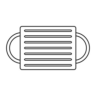Beyaz arka planda tıbbi maske simgesi. Vektör illüstrasyonu.