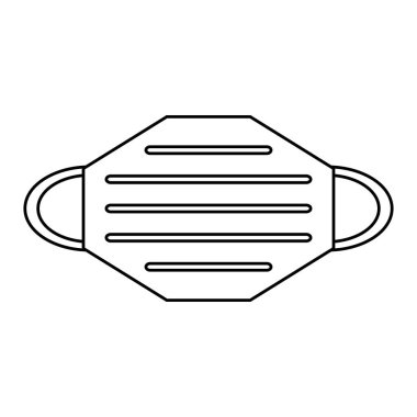 Beyaz arka planda tıbbi maske simgesi. Vektör illüstrasyonu.