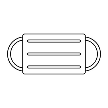 Beyaz arka planda tıbbi maske simgesi. Vektör illüstrasyonu.