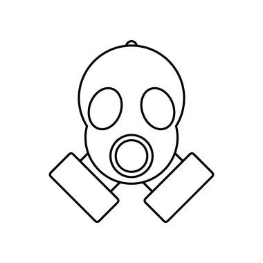 Beyaz arkaplanda gaz maskesi simgesi. Vektör illüstrasyonu.