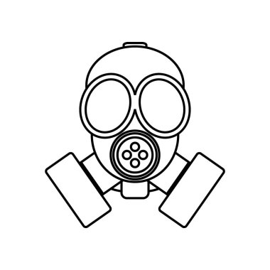 Beyaz arkaplanda gaz maskesi simgesi. Vektör illüstrasyonu.