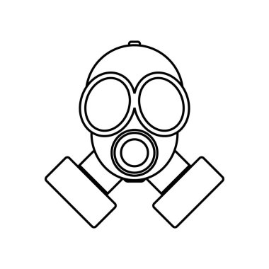 Beyaz arkaplanda gaz maskesi simgesi. Vektör illüstrasyonu.