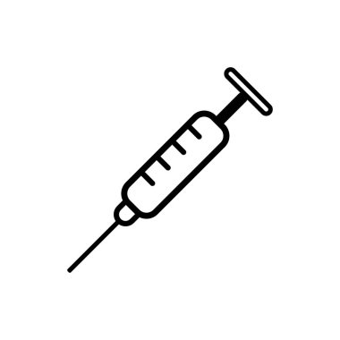 şırınga simgesi beyaz zemin üzerinde. vektör çizim.