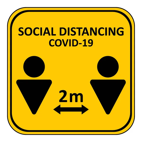 Illustration Distance Sociale Garder Ses Distances Pour Protéger Des Maladies — Image vectorielle