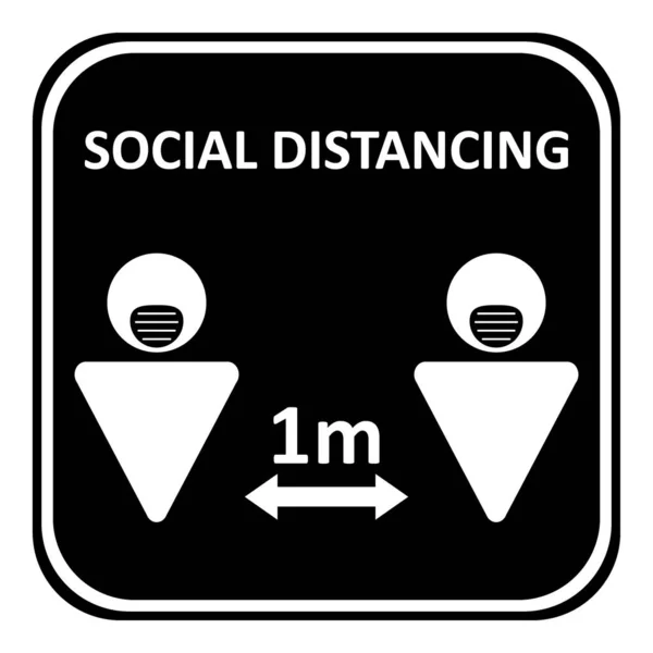 Illustration Distance Sociale Garder Ses Distances Pour Protéger Des Maladies — Image vectorielle