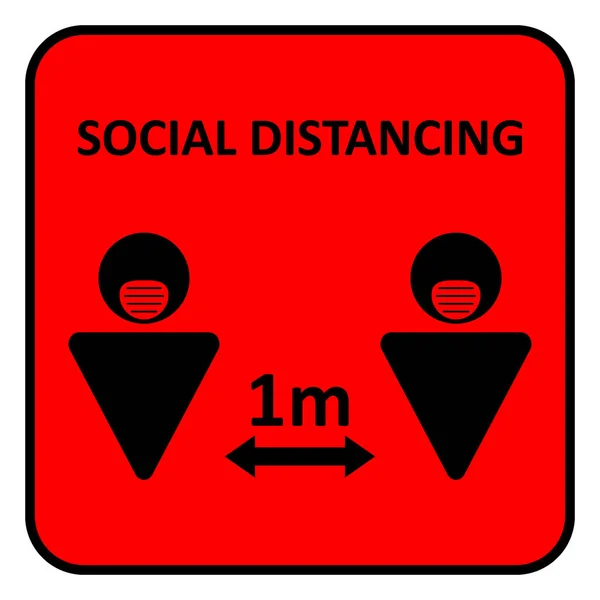 Illustrazione Della Distanza Sociale Mantenere Distanza Proteggere Dalle Malattie — Vettoriale Stock