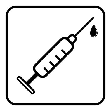 şırınga simgesi beyaz zemin üzerinde. vektör çizim.