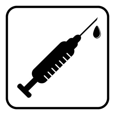 şırınga simgesi beyaz zemin üzerinde. vektör çizim.