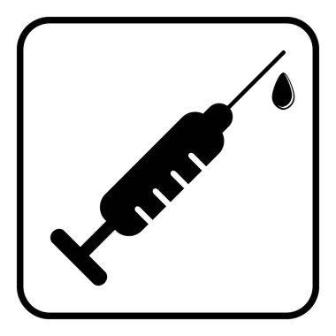 şırınga simgesi beyaz zemin üzerinde. vektör çizim.