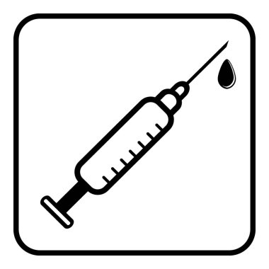 şırınga simgesi beyaz zemin üzerinde. vektör çizim.