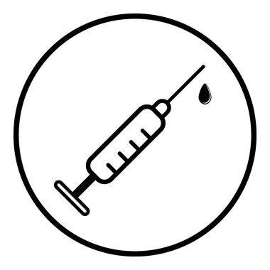 şırınga simgesi beyaz zemin üzerinde. vektör çizim.