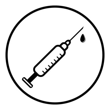 şırınga simgesi beyaz zemin üzerinde. vektör çizim.