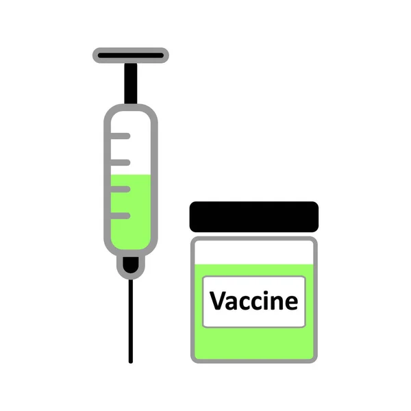 Icono Vacuna Sobre Fondo Blanco Ilustración Vectorial — Vector de stock
