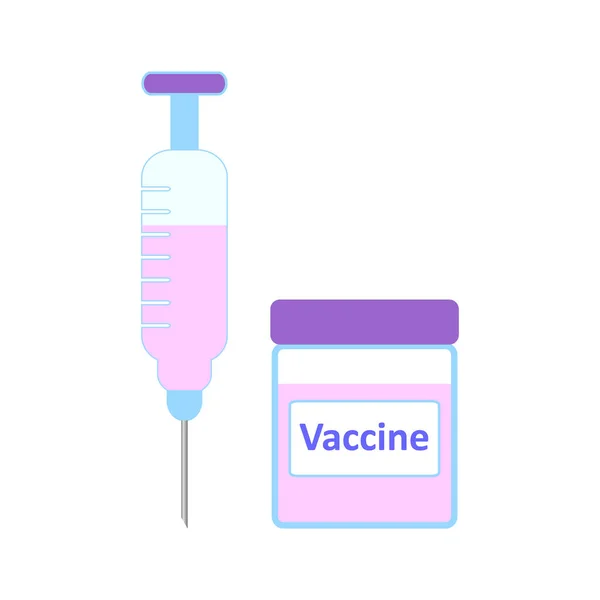 Vaccine Icon White Background Vector Illustration — Stock Vector